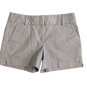 LOFT Womens Size 2 Chino Shorts Cream Beige 4 Inch Inseam Pockets